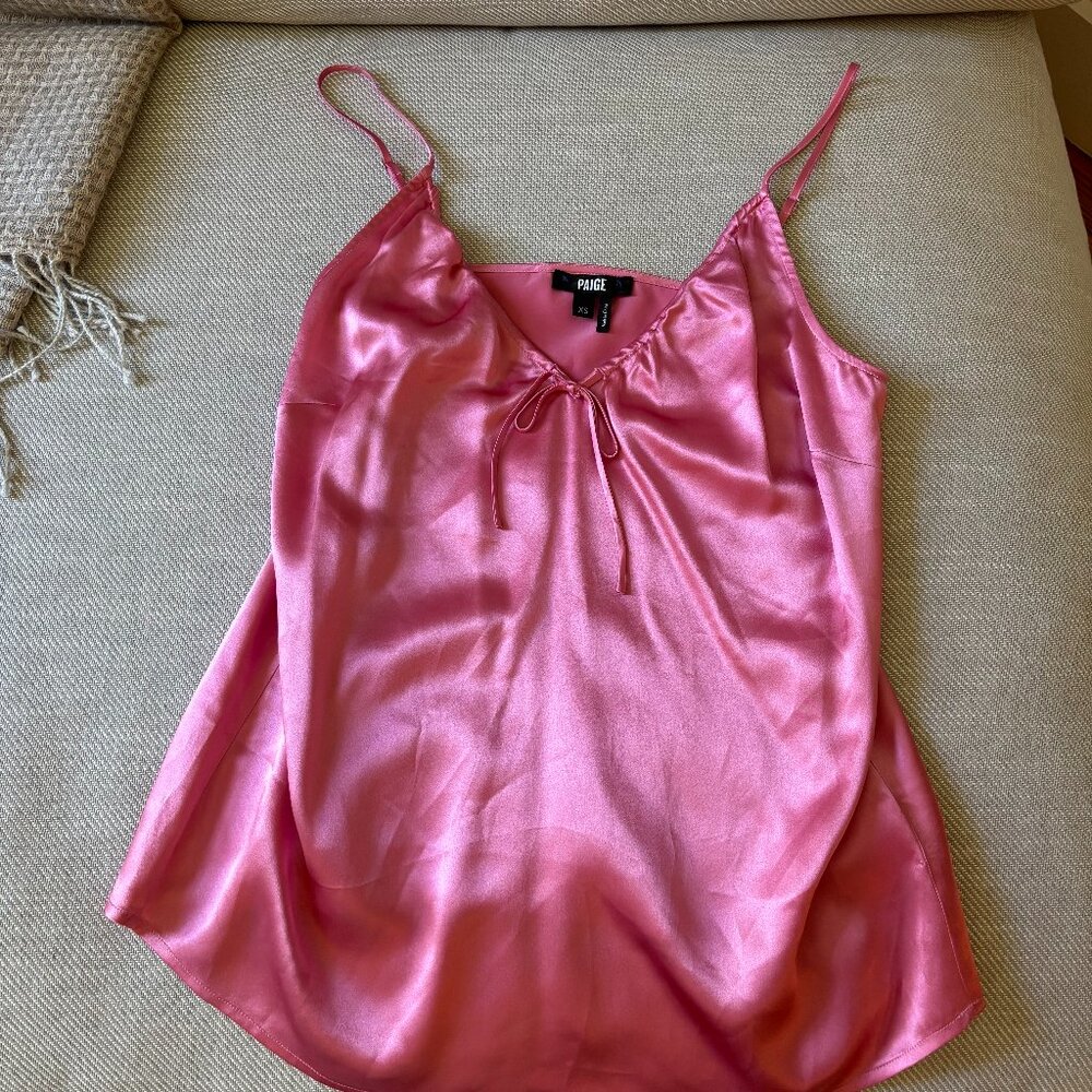 Paige Janae Pink Silk Tank Top sz XS